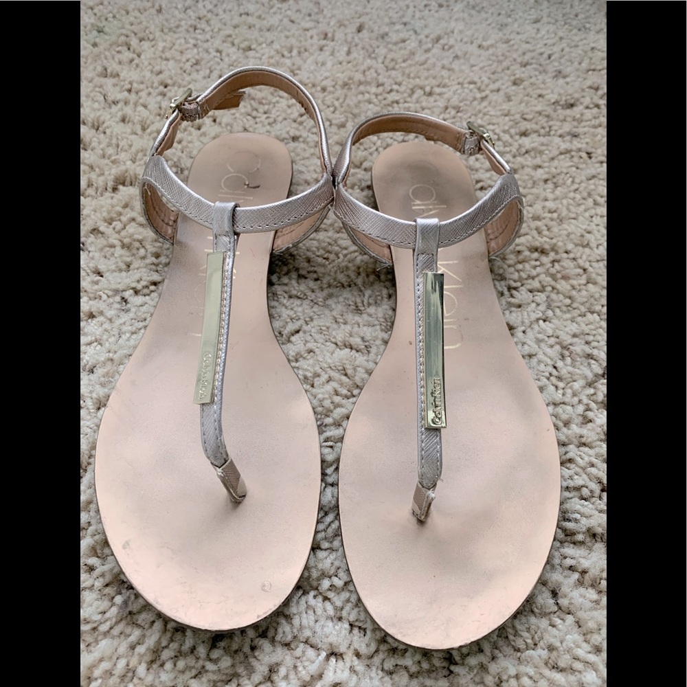 Calvin Klein Metallic Sandal Size 8.5